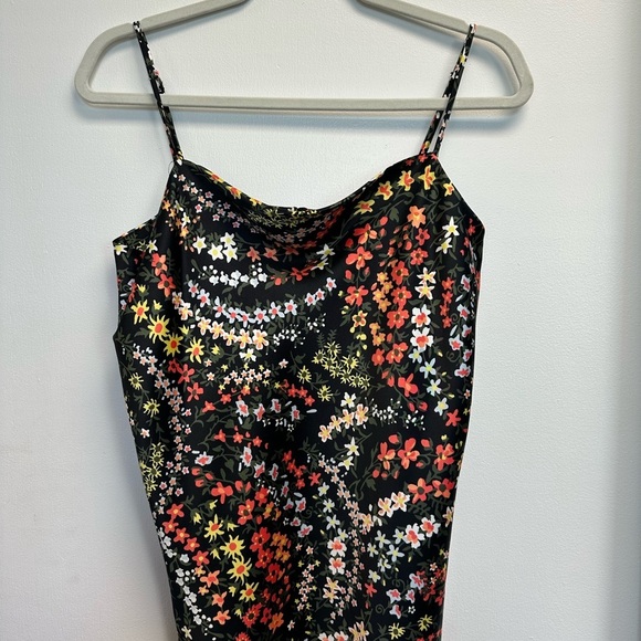 ATM Anthony Thomas Melillo Black Silky Sarin Floral Camisole Skirt Matching Set - Picture 2 of 10